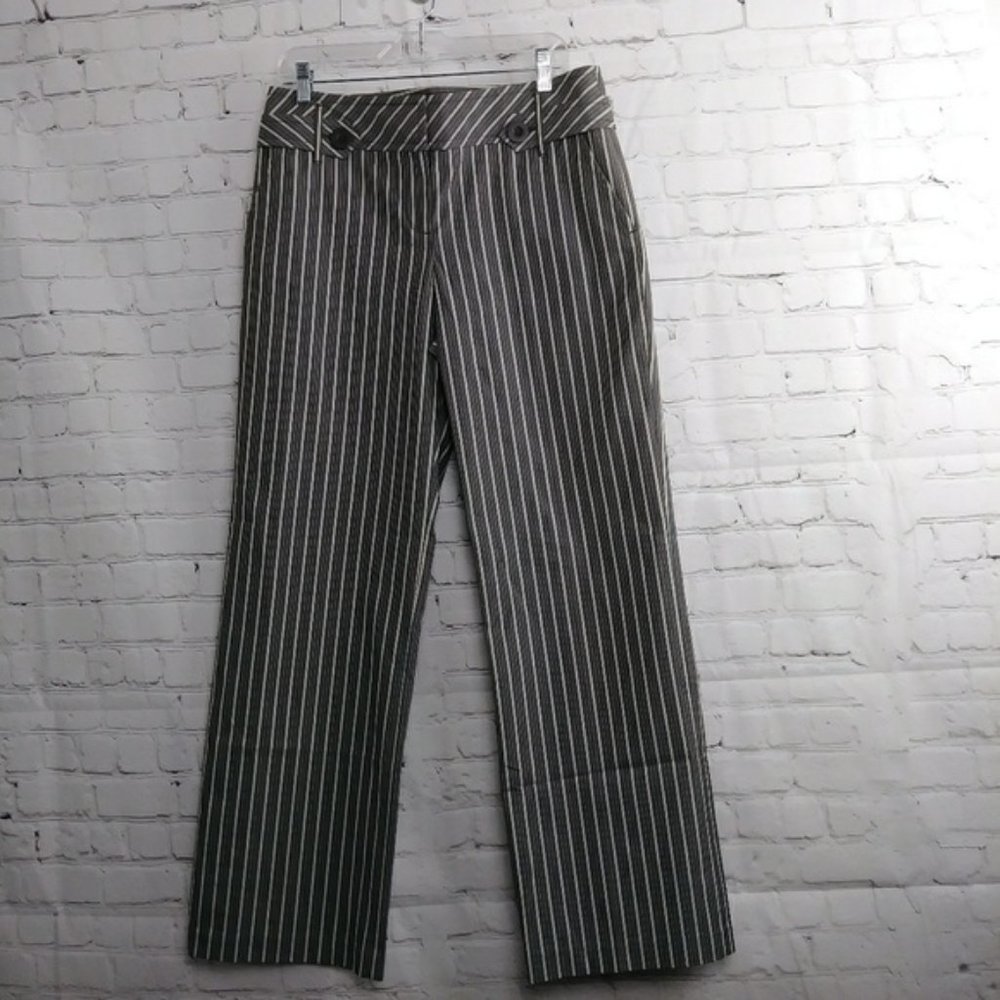 Ann Taylor Loft Black & White Striped Dress Pants